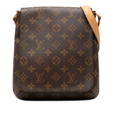 ルイ ヴィトン モノグラム ミュゼットサルサ ショート ショルダーバッグ M51258 ブラウン PVC レザー レディース LOUIS VUITTON 【中古】