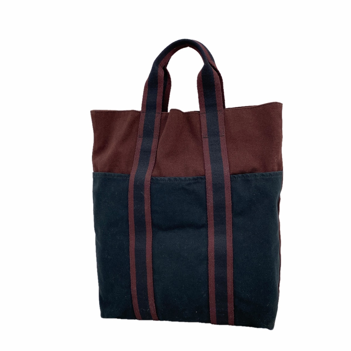 ★最終価格【6ie6968】エルメス トートバッグ フールトゥカバス キャンバス ボルドー ブラック【中古】レディース
