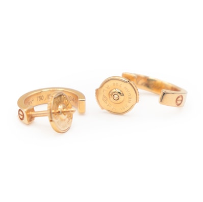 CARTIER カルティエ ピアス ラブ フープSMミニラブ スモールモデル K18YG イエローゴールド 金18 イヤリング アクセサリー ジュエリー 保証書・ケース付属 メンズ レディース ユニセックス
