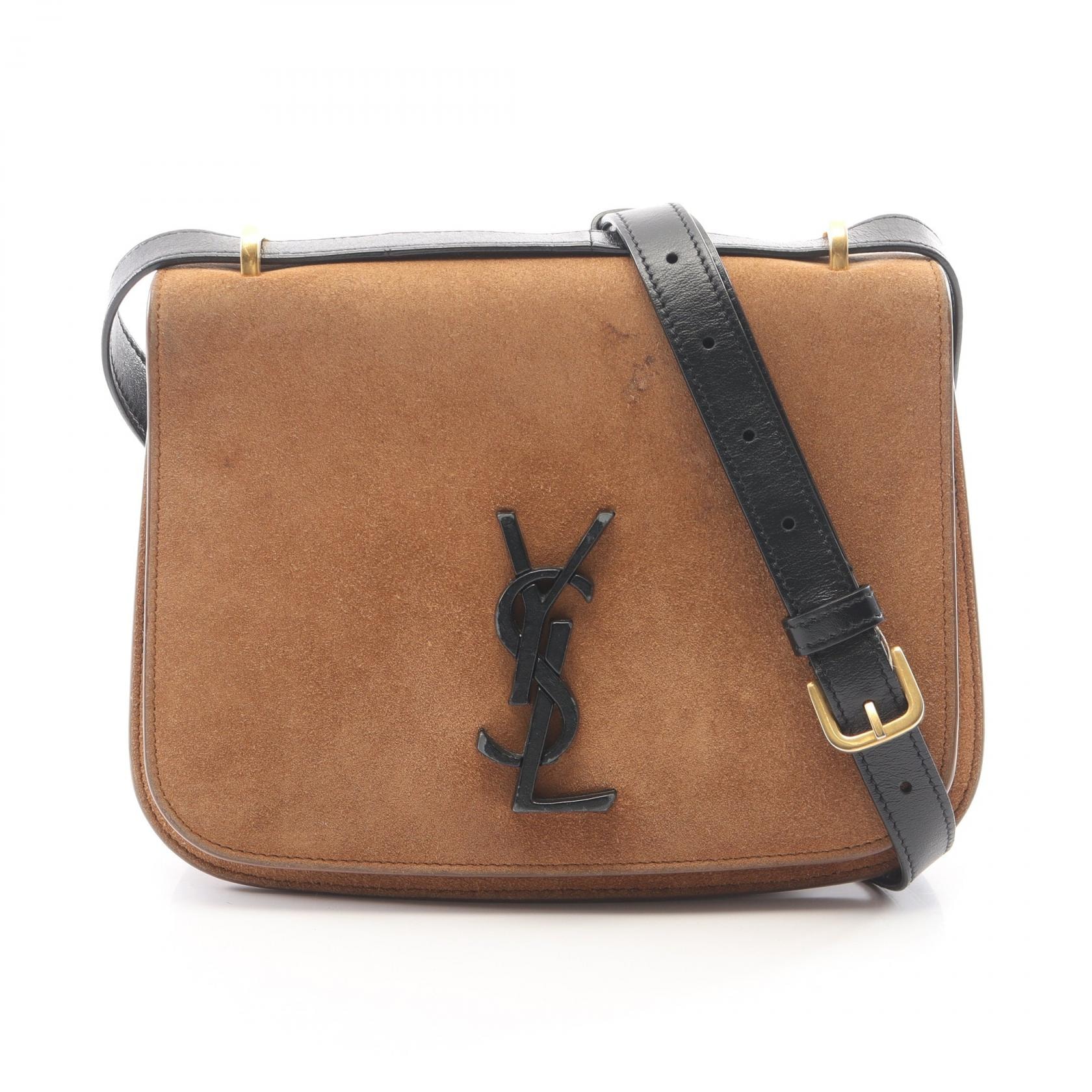 サンローランパリ SAINT LAURENT PARIS スポンティーニ サッチェル カサンドラ ショルダーバッグ バッグ スウェード レザー レディース ブラウン系 / ブラック系 512853 【中古】