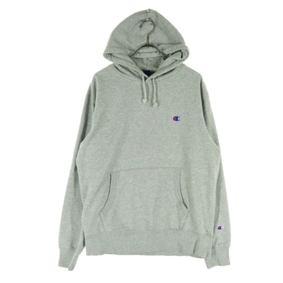 Champion チャンピオン ワンポイントロゴ 長袖 スウェットパーカー L グレー