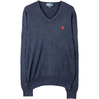 古着 ラルフローレン Ralph Lauren POLO by Ralph Lauren Vネック コットンニットセーター メンズS相当/eaa670154