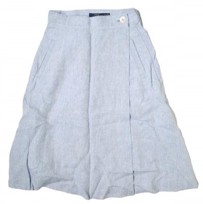 POLO RALPH LAUREN ポロ・ラルフローレン リネンラップスカート 211799312001 6 サックスブルー ボトムス g18130