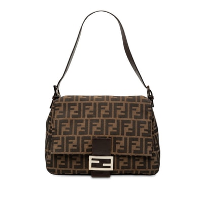 フェンディ ズッカ ワンショルダーバッグ 26325 ブラウン キャンバス レザー レディース FENDI 中古
