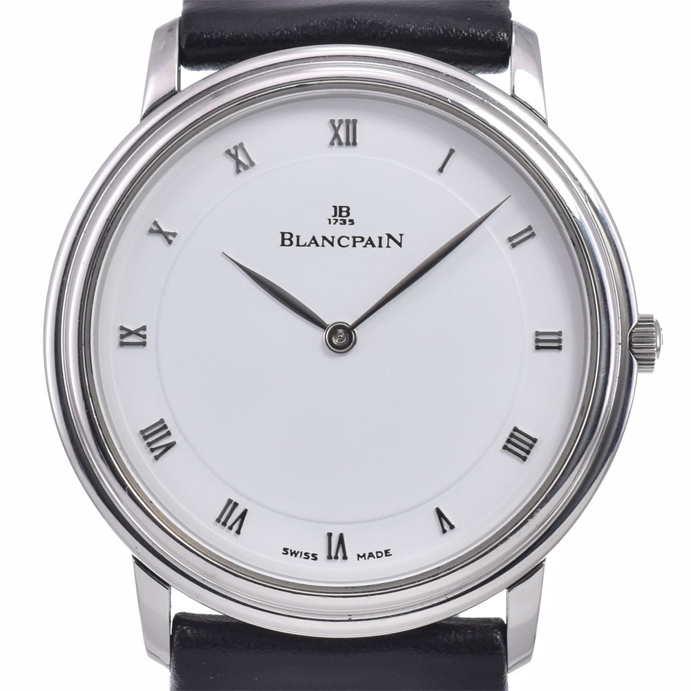 ブランパン Blancpain B0021-1127-55A ヴィルレ ウルトラスリム ホワイト 手巻き メンズ 良品 腕時計 Q#148998