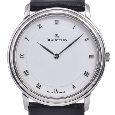 ブランパン Blancpain B0021-1127-55A ヴィルレ ウルトラスリム ホワイト 手巻き メンズ 良品 腕時計 Q#148998