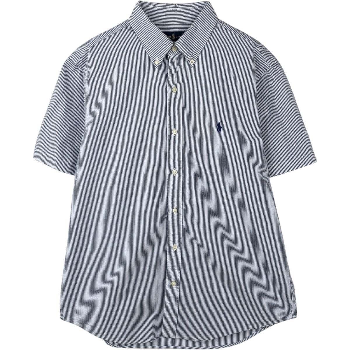 古着 ラルフローレン Ralph Lauren CLASSIC FIT クラシックフィット 半袖 ボタンダウン ストライプシャツ メンズL相当 シアサッカー/eaa665070
