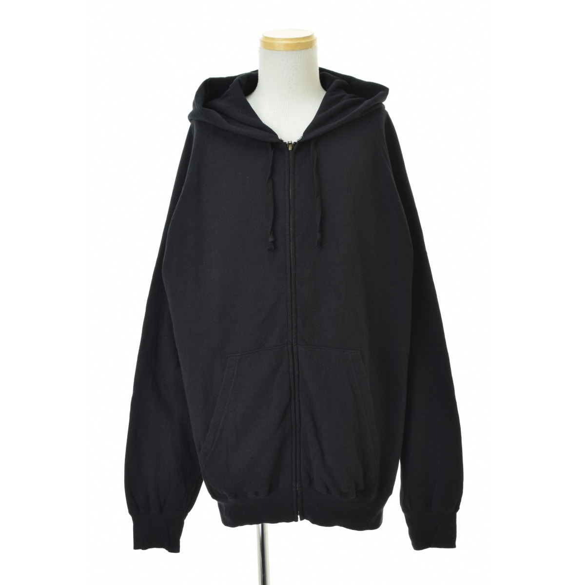 COMOLI LW Cotton French Terry Zip Parka "Black"