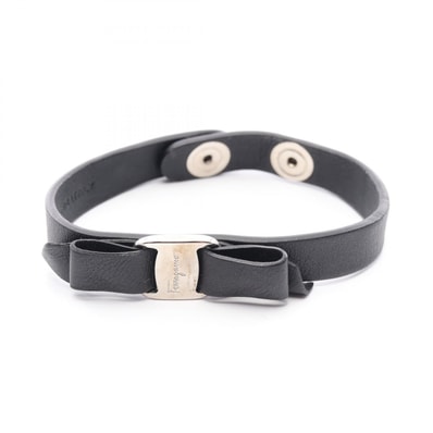 サルヴァトーレフェラガモ Salvatore Ferragamo ヴァラリボン ブレスレット アクセサリー レザー レディース ブラック系 【中古】