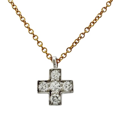 ティファニー クルーシーフォーム ネックレス 18金 K18イエローゴールド ダイヤモンド レディース TIFFANY&Co. 中古