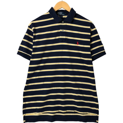 古着 ラルフローレン Ralph Lauren POLO by Ralph Lauren 半袖 ボーダー ポロシャツ メンズL相当/eaa544003
