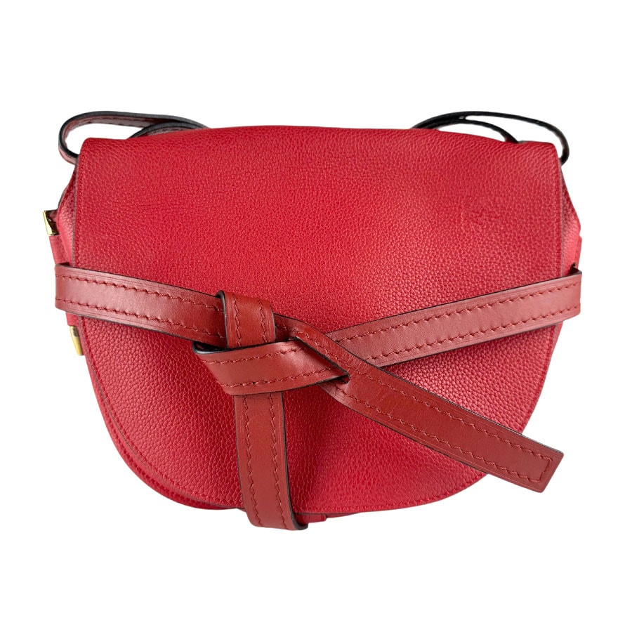 ロエベ LOEWE ショルダーバッグ ゲート スモール レザー レッド レディース【中古】 z8668