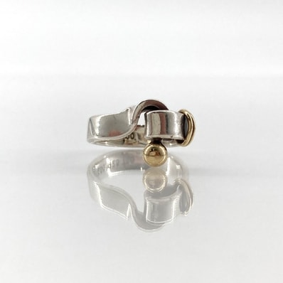 TIFFANY&Co.(ティファニー) フック&アイ Ag925/Au750 コンビネーション #5.5号 リング・指輪 シルバー×ゴールド