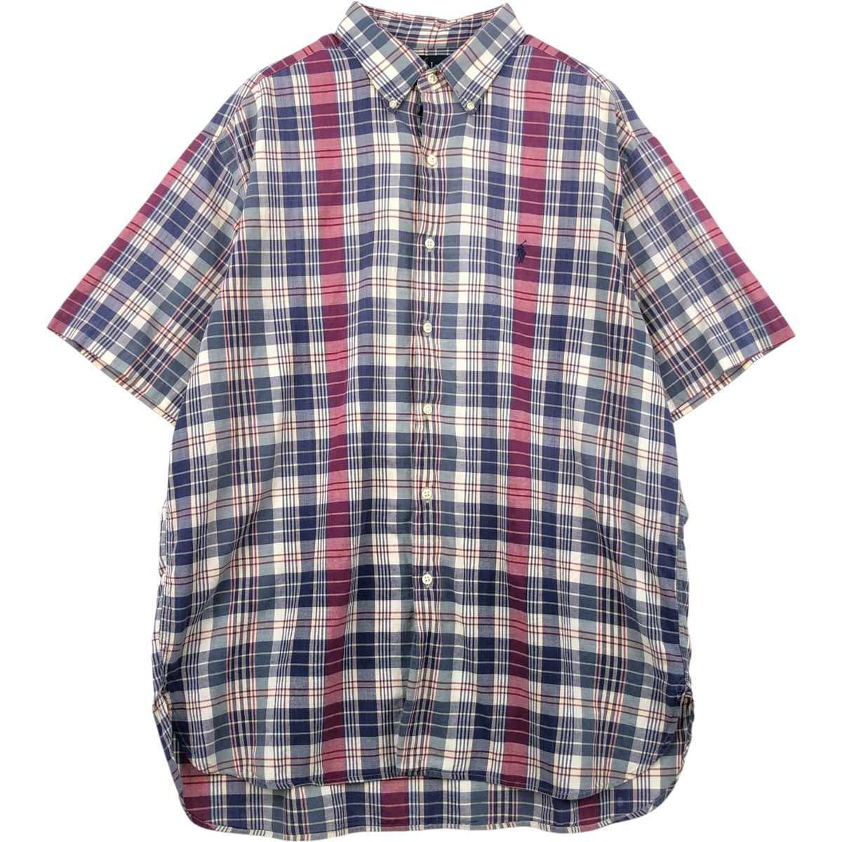 古着 ラルフローレン Ralph Lauren MCMEEL 半袖 ボタンダウン チェックシャツ メンズXL相当/eaa477556