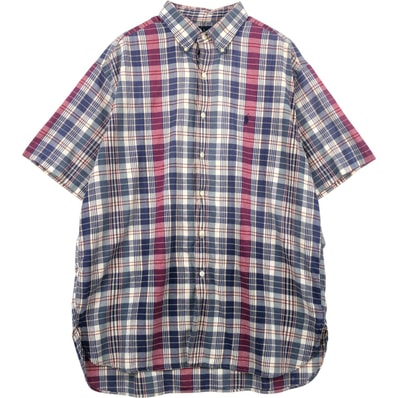 古着 ラルフローレン Ralph Lauren MCMEEL 半袖 ボタンダウン チェックシャツ メンズXL相当/eaa477556