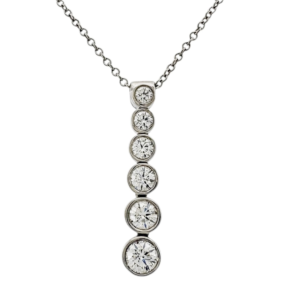 ティファニー ジャズ グラジュエイテッド ネックレス Pt950プラチナ ダイヤモンド レディース TIFFANY&Co.  中古