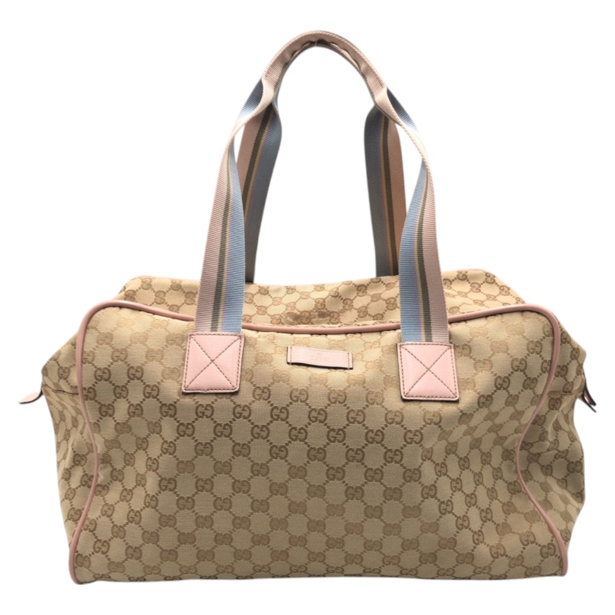 GUCCI グッチ GG柄 ブラウン ピンク GGキャンバス ボストンバッグ 男女兼用 506662 【中古】