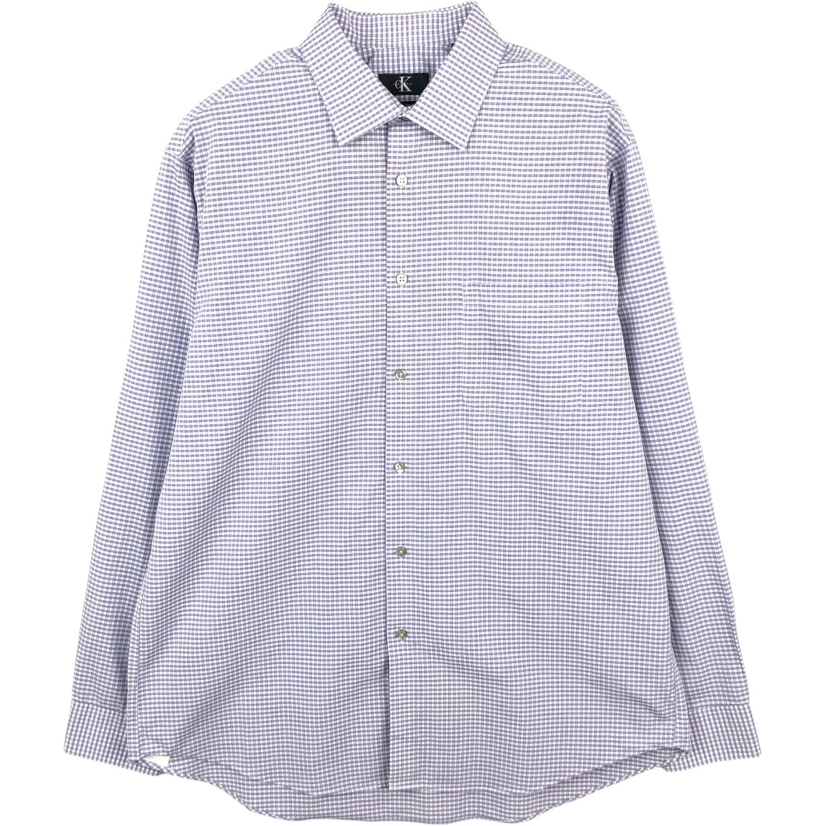 古着 90~00年代 カルバンクライン Calvin klein Regular Fit 長袖 コットンチェックシャツ メンズL相当/eaa662552