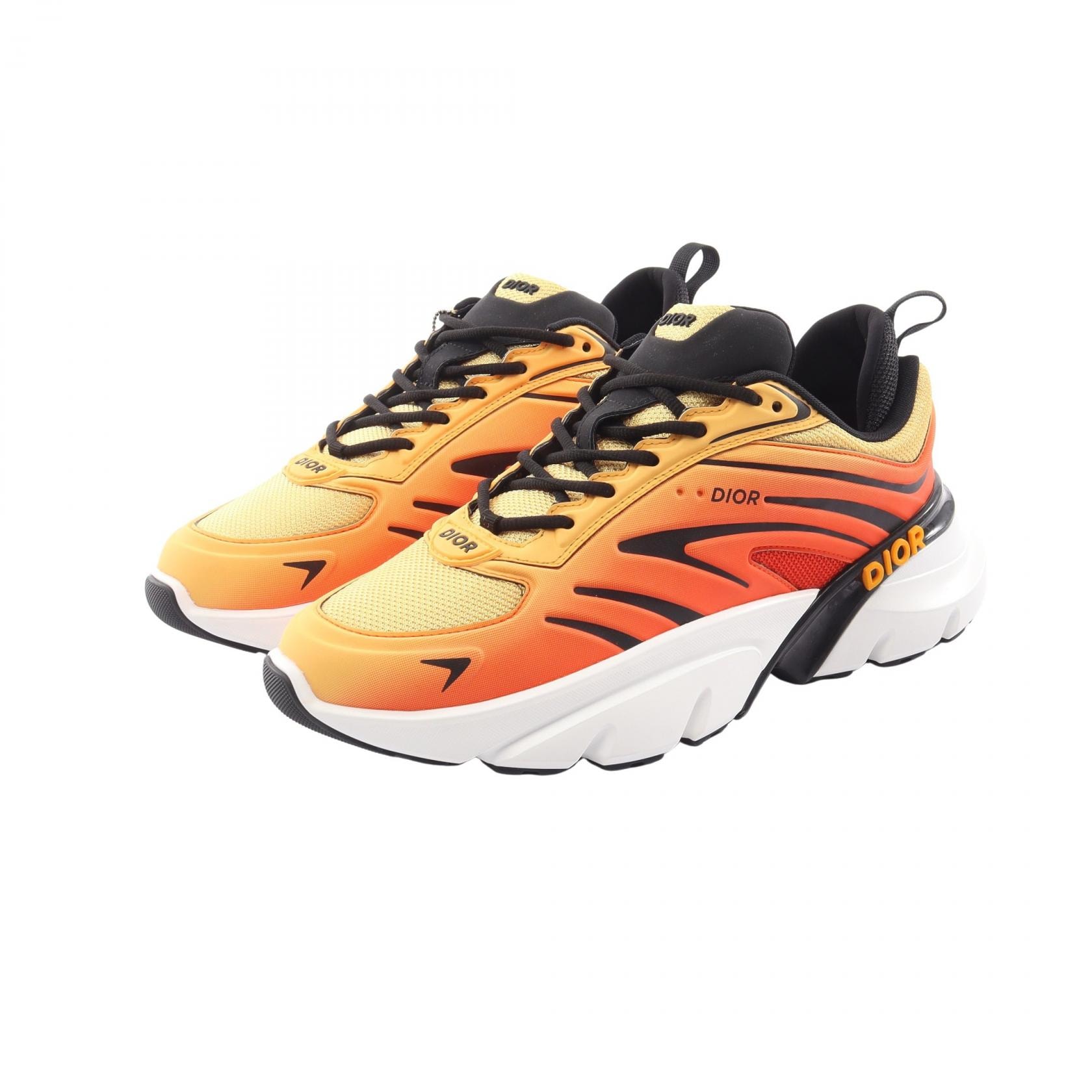 ディオール Dior B44 BLADE スニーカー 靴 キャンバス ファブリック メンズ オレンジ系 / イエロー系 【中古】