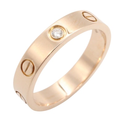 カルティエ CARTIER ミニラブリング 1PD リング・指輪 ジュエリー K18PG(ピンクゴールド) ダイヤモンド レディース ゴールド系 / クリア系 B4050700 【中古】