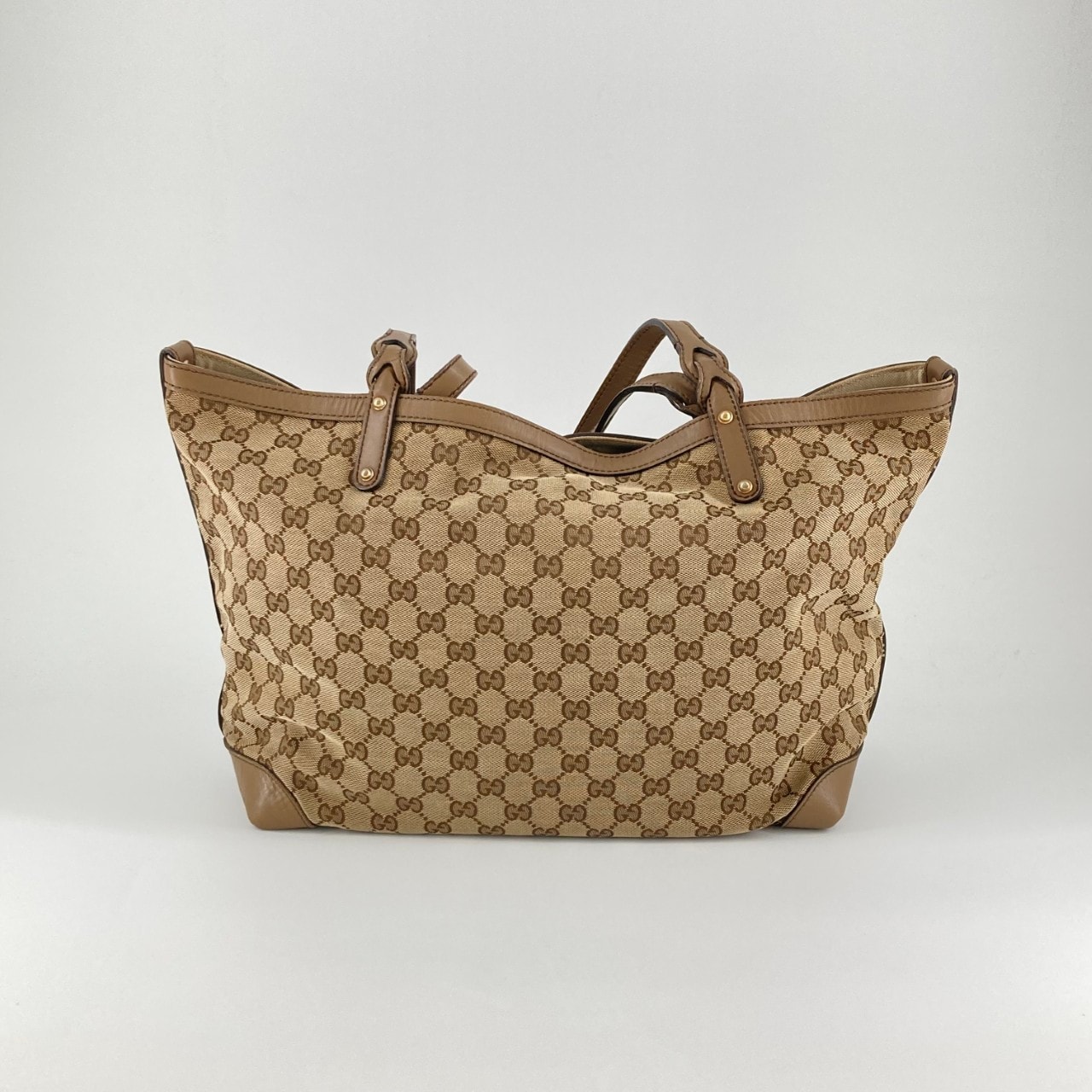 GUCCI(グッチ) GGキャンバス ポーチ付き 247209 トートバッグ キャメル