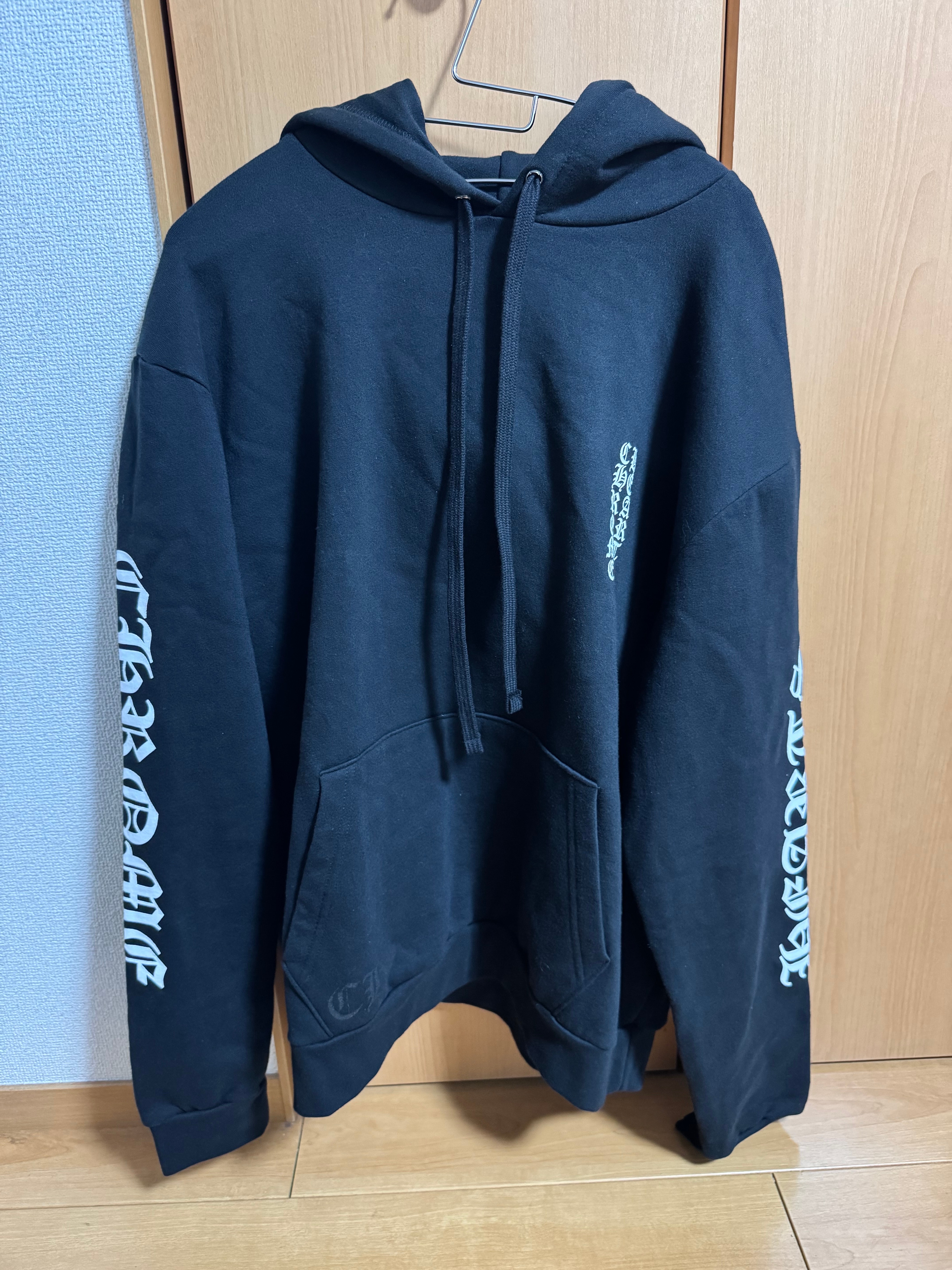 Chrome Hearts Vertical Logo Pullover Hoodie "Black/White"