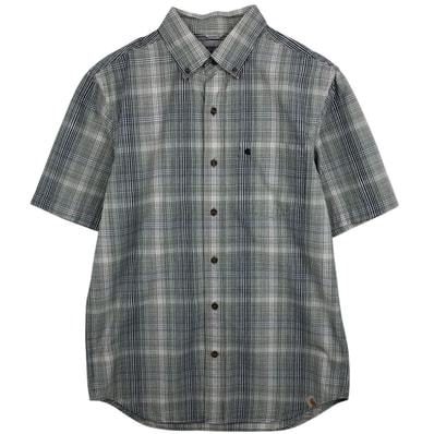 古着 カーハート Carhartt RELAXED FIT チェック柄 ボタンダウン 半袖 ワークシャツ メンズM相当/eaa477521