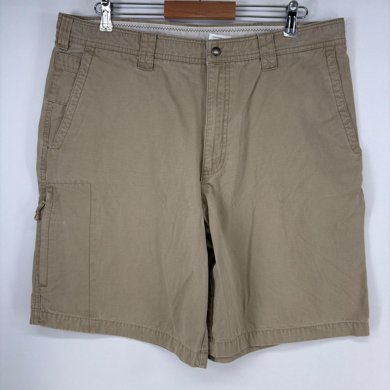 古着 コロンビア Columbia ショートパンツ ワンポイント ジップ サイドポケット アウトドア ハーフパンツ w38 ベージュ メンズ
