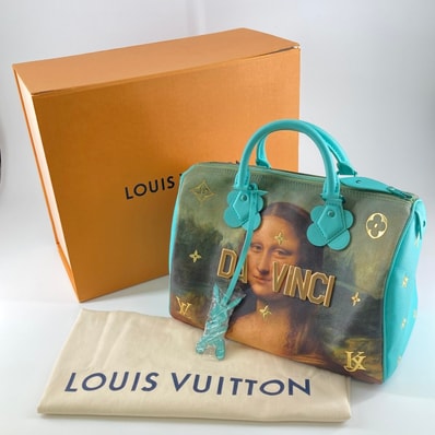 LOUIS VUITTON(ルイ・ヴィトン) モナリザ スピーディ30 ジェフ・クーンズコラボ M43311 ハンドバッグ ブルー