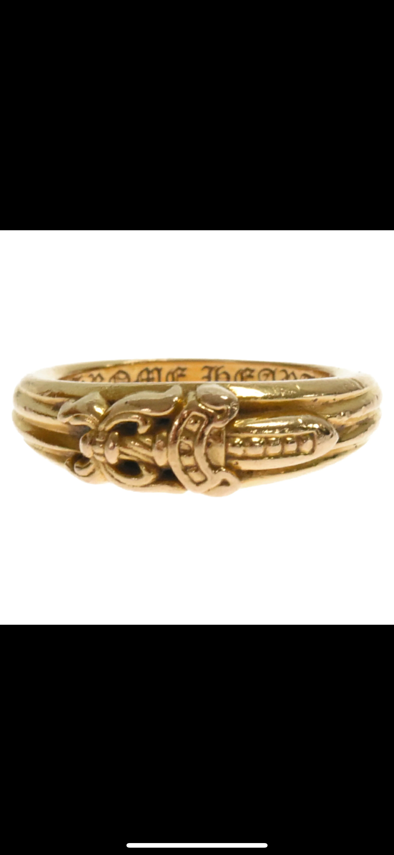 Chrome Hearts 22K Baby Classic Dagger Ring "Yellow Gold"