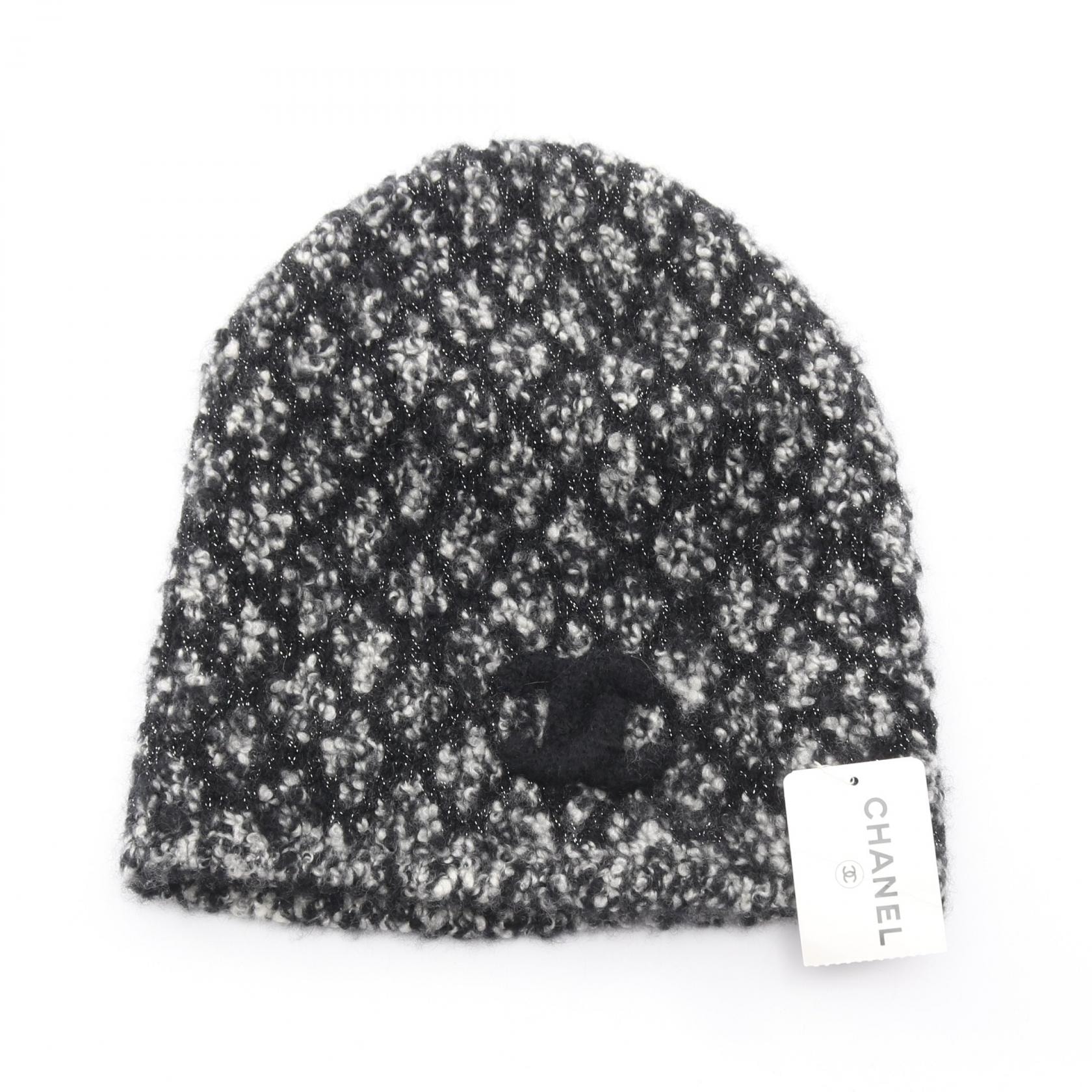 シャネル CHANEL ココマーク ニット帽 ニットキャップ 帽子 カシミヤ レディース ブラック系 【中古】