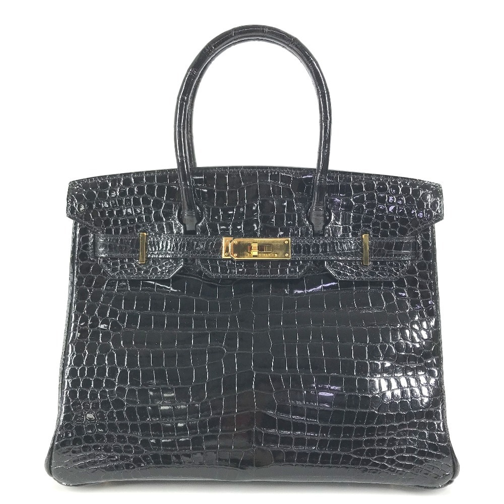 エルメス HERMES バーキン30 バーキン 30 クロコ ポロサス カバン バッグ トートバッグ ハンドバッグ クロコダイル B□刻 ブラック