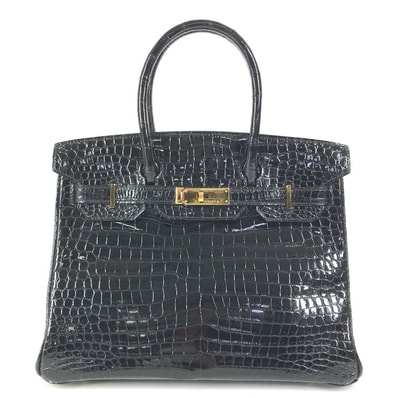 エルメス HERMES バーキン30 バーキン 30 クロコ ポロサス カバン バッグ トートバッグ ハンドバッグ クロコダイル B□刻 ブラック