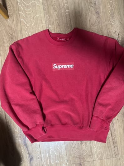 Supreme Washed Box Logo Crewneck "Red"