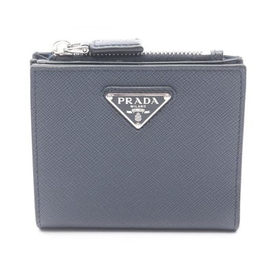 プラダ PRADA SAFFIANO 二つ折り財布 財布 サフィアーノレザー メンズ ネイビー系 2ML049QHH 【中古】
