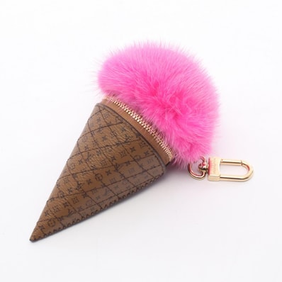 ルイ・ヴィトン LOUIS VUITTON LVアイスクリーム モノグラムリバース ローズ チャーム アクセサリー PVC / ファー ピンク レディース ブラウン系 / ピンク系 M30945 【中古】