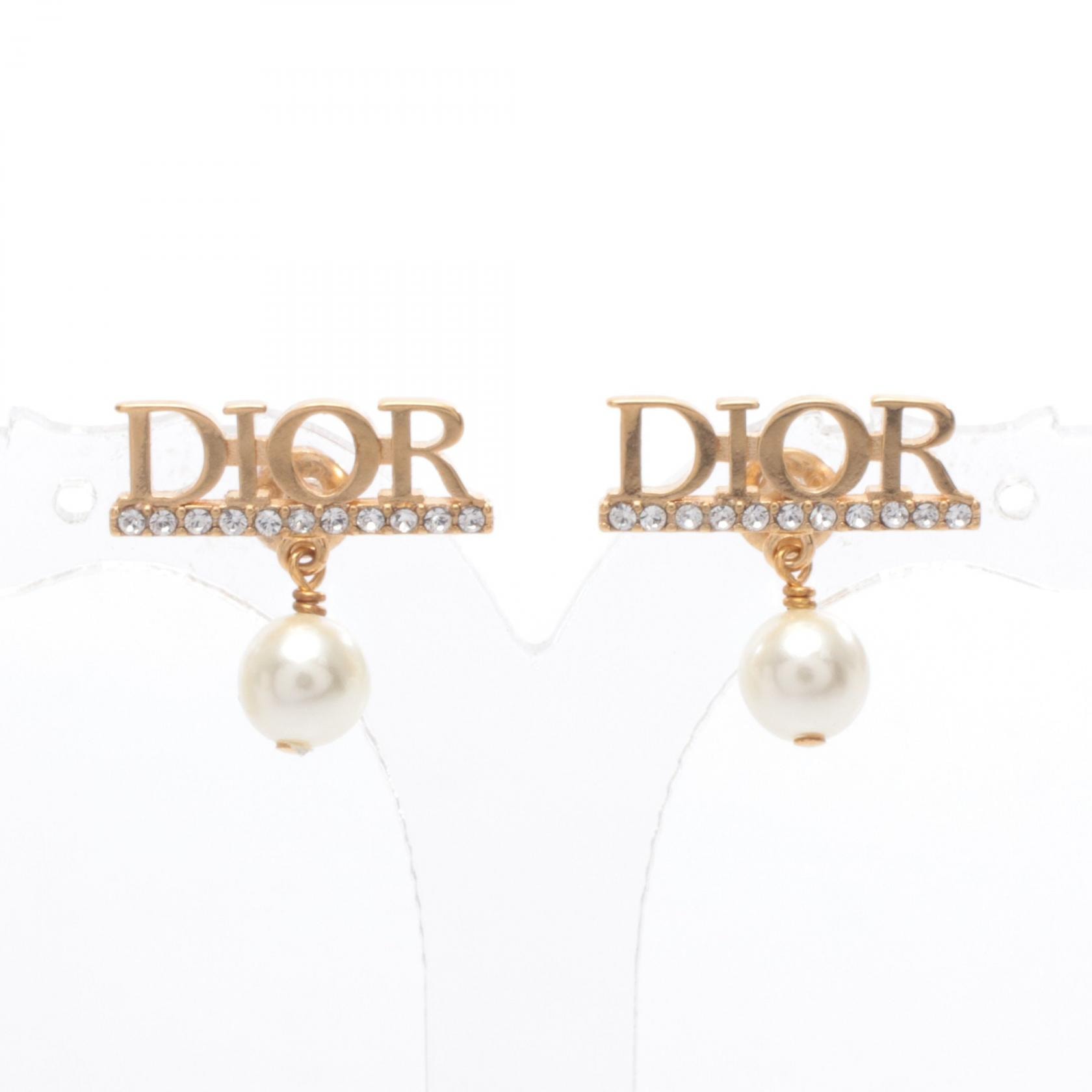 ディオール Dior Dio(r)evolution ピアス ジュエリー GP(ゴールドメッキ) フェイクパール / ラインストーン レディース ゴールド系 / ホワイト系 / クリア系 【中古】