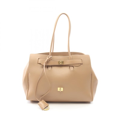 バレンシアガ BALENCIAGA Bel Air ルエア トートバッグ バッグ レザー レディース ベージュ系 805481 【中古】