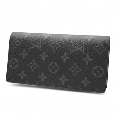 LOUIS VUITTON(ルイヴィトン)ポルトフォイユ・ブラザ 長財布 モノグラム・エクリプス ブラック レザー メンズ イニシャル刻印あり Made in France【中古】