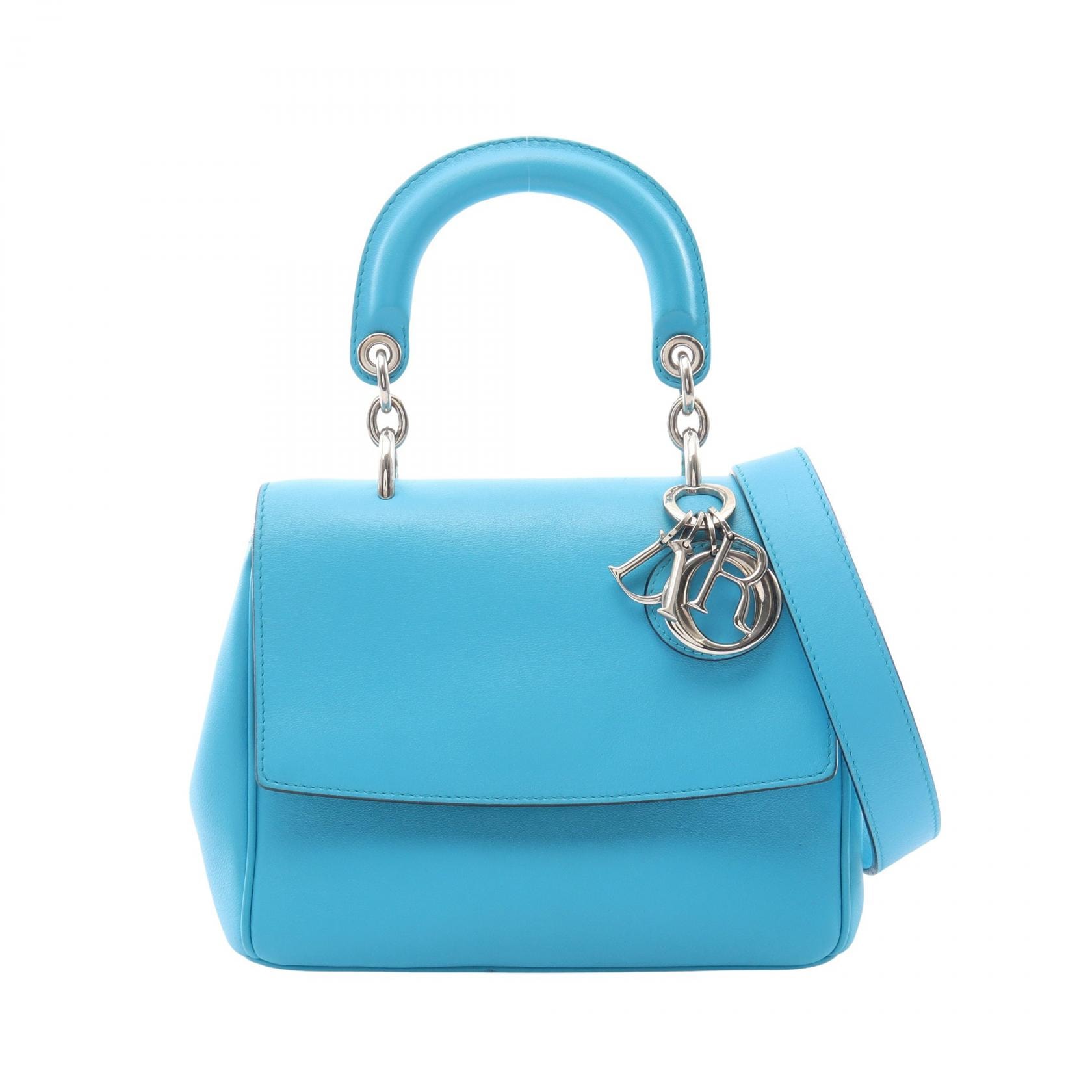 ディオール Dior ビーディオール ミニ 2WAY ハンドバッグ バッグ レザー レディース ブルー系 【中古】