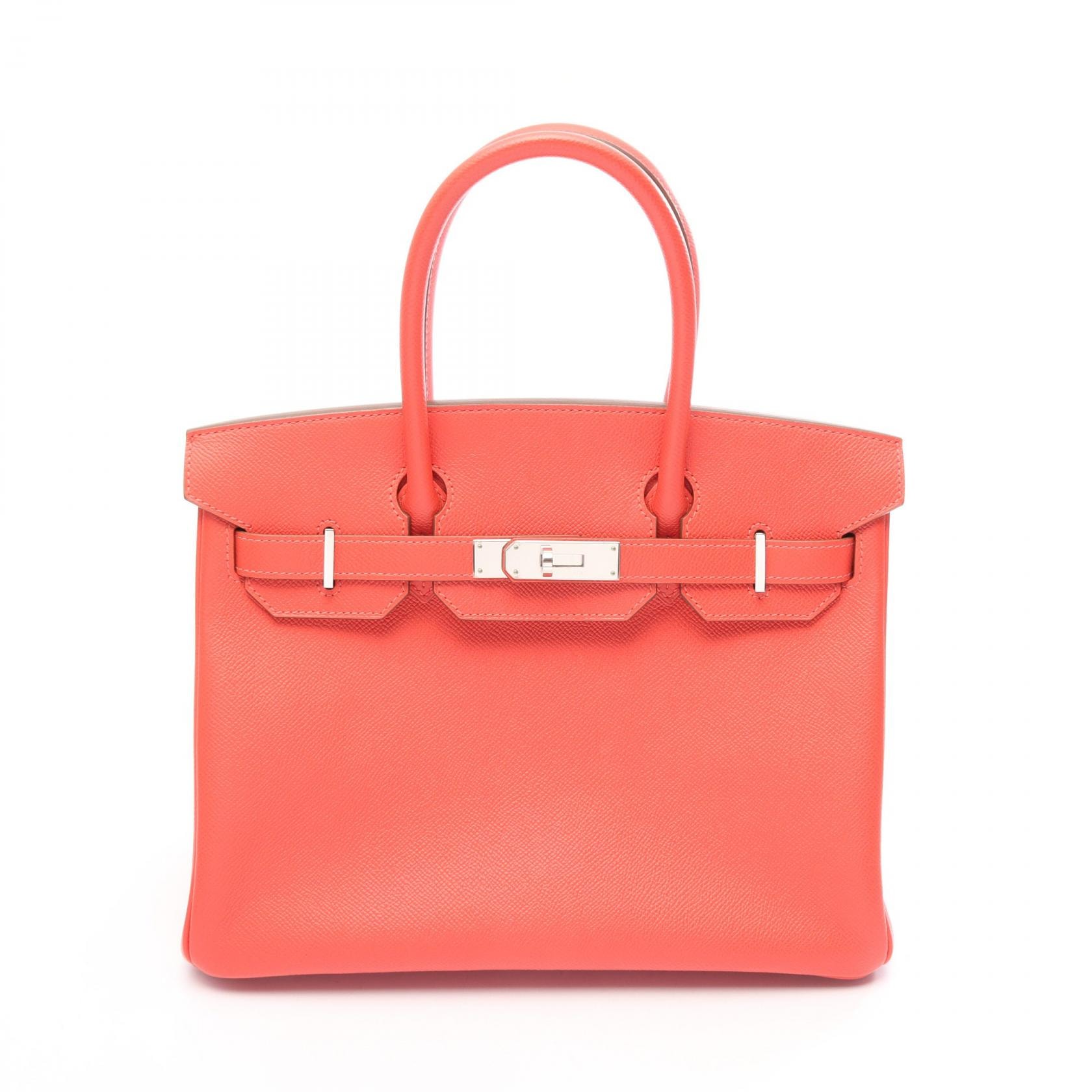 エルメス HERMES バーキン30 ハンドバッグ バッグ レザー カーフ(牛革) ヴォーエプソン ヴォーエプソン ローズジャイプール T刻印(2015年製造) レディース レッド系 【中古】