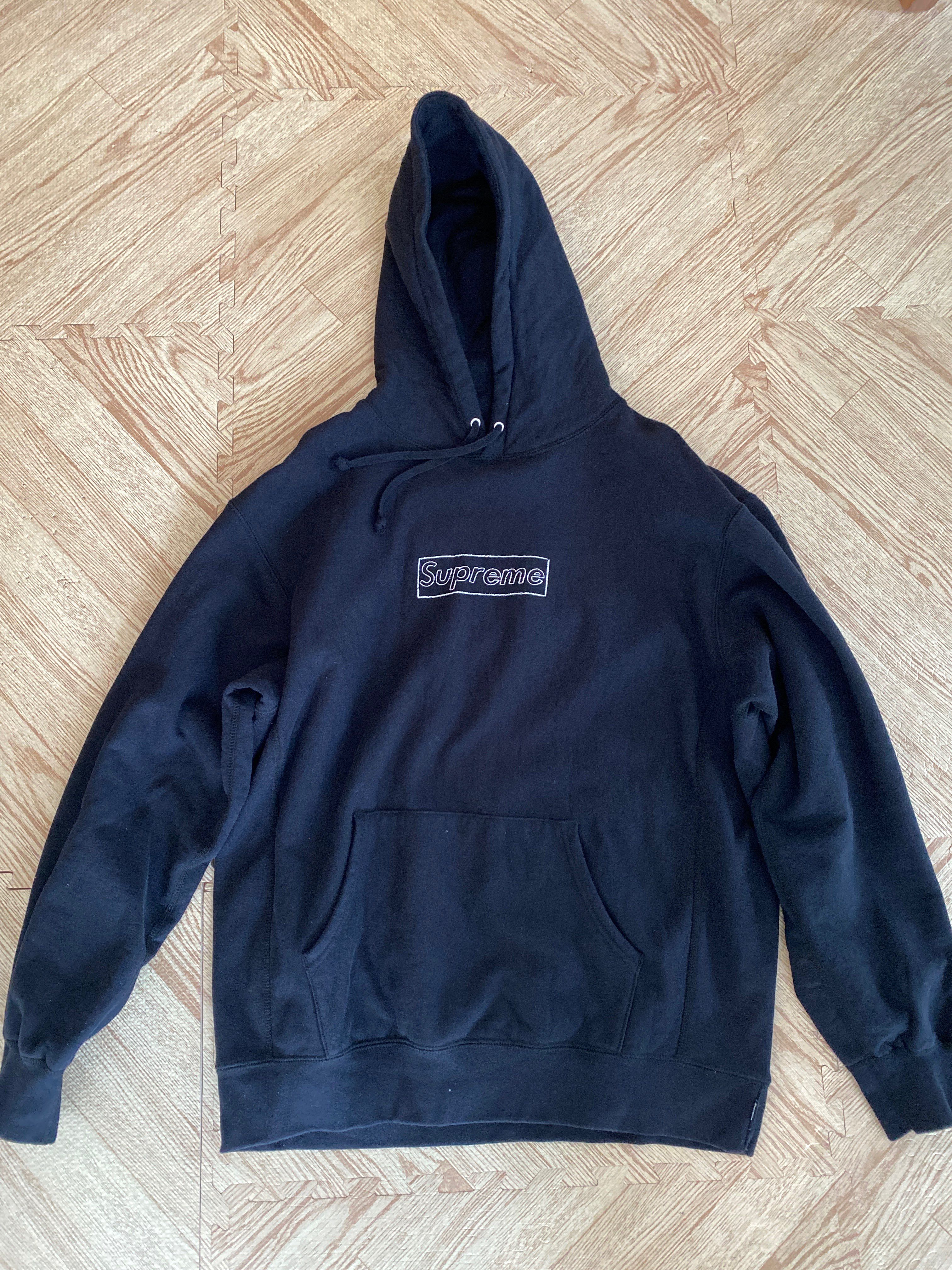 Supreme KAWS Chalk Logo Hooded Sweatshirt "Black"(2021)