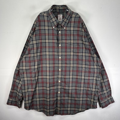 古着 ブルックスブラザーズ Brooks Brothers 長袖シャツ ボタンダウン 1818 グレー系 チェック メンズ