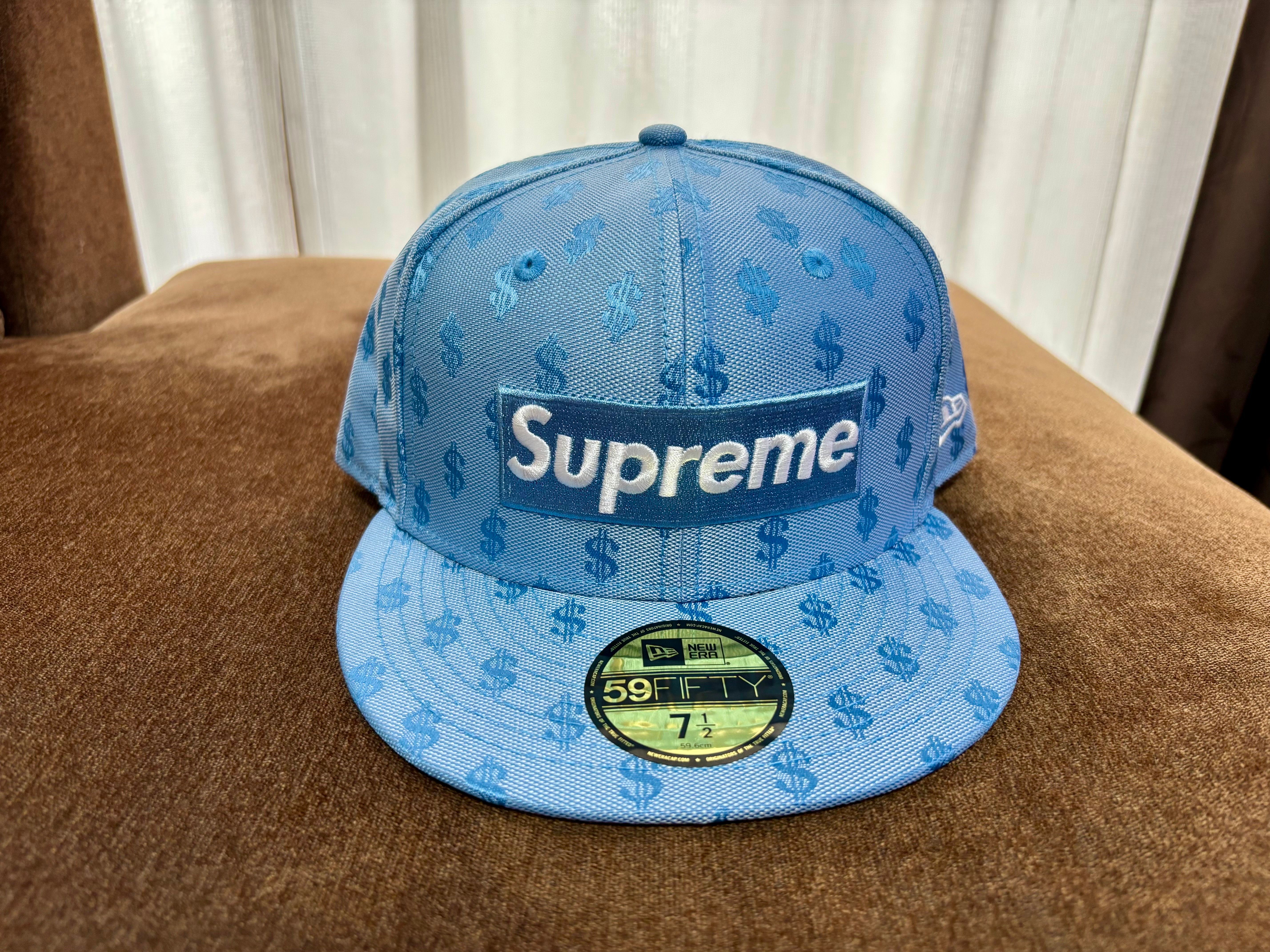 Supreme Monogram Box Logo New Era "Light Blue"