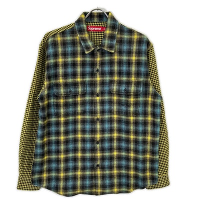 シュプリーム Houndstooth Plaid Flannel Shirt ハウンドトゥース プレイド フランネル シャツ S