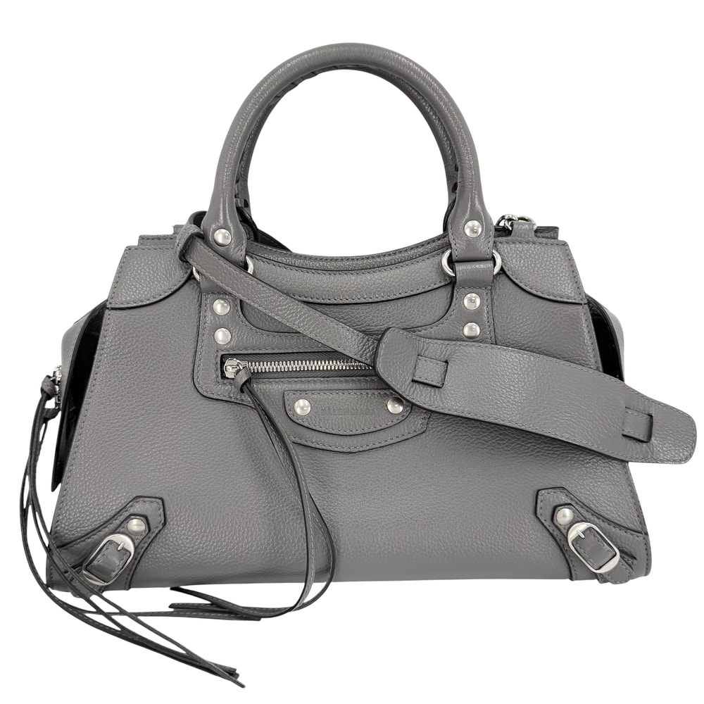 BALENCIAGA バレンシアガ 2WAY ネオクラシックシティ スモール ハンドバッグ ショルダーバッグ 肩掛け 斜め掛け 638521 レザー グレー シルバー金具 レディース【中古品】