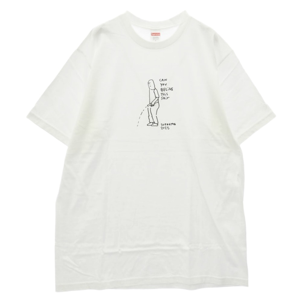 Supreme シュプリーム 25SS Piss Tee ピス プリント 半袖 Tシャツ ホワイト系 L【美品】【中古】