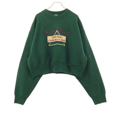 FRUIT OF THE LOOM フルーツオブザルーム 90s オールド USA製 刺繍 長袖 丈短 トレーナー L グリーン