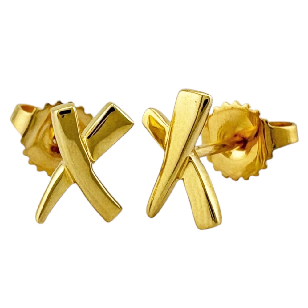 ティファニー キス ピアス 18金 K18イエローゴールド レディース TIFFANY&Co. 中古