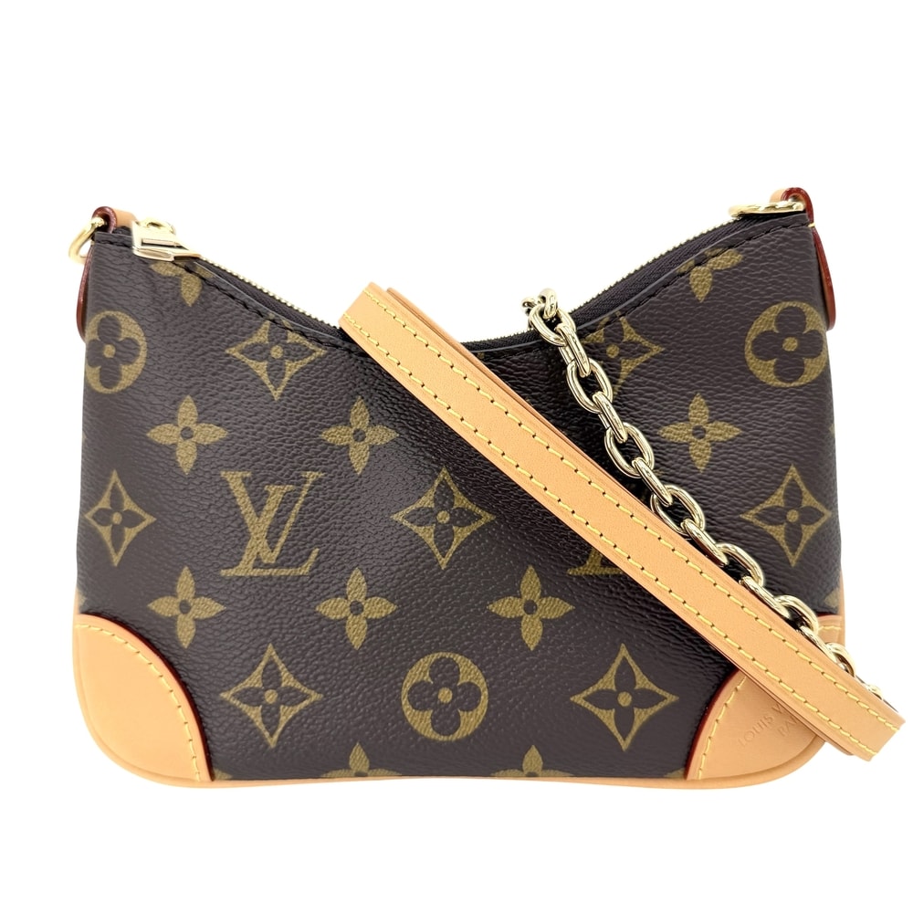 LOUIS VUITTON ルイヴィトン 2WAY ナノ・ブーローニュ ハンドバッグ ショルダーバッグ 肩掛け 斜め掛け M25519 モノグラムキャンバス ブラウン 茶 ゴールド金具 レディース 美品【中古品】